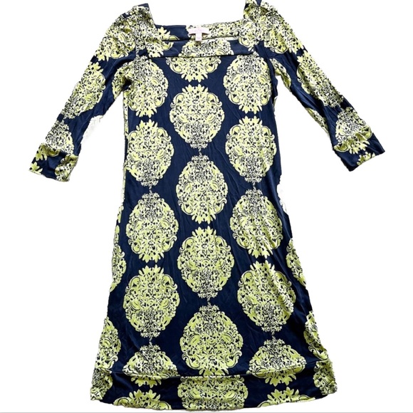 Lilly Pulitzer Dresses & Skirts - LILLY PULITZER 100% SILK NEWPORT SQUARE NECKLINE DRESS SIZE 2 ROMANTIC CHIC